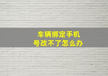 车辆绑定手机号改不了怎么办