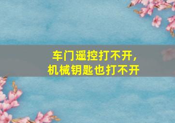 车门遥控打不开,机械钥匙也打不开