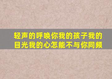 轻声的呼唤你我的孩子我的目光我的心怎能不与你同频