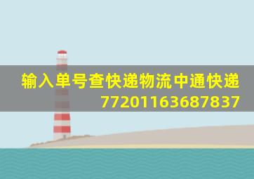 输入单号查快递物流中通快递77201163687837