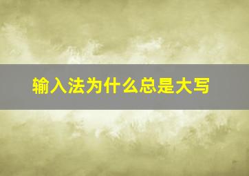 输入法为什么总是大写