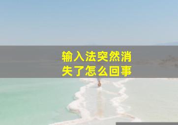 输入法突然消失了怎么回事