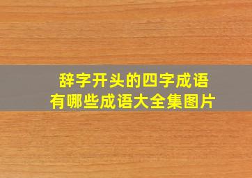 辞字开头的四字成语有哪些成语大全集图片