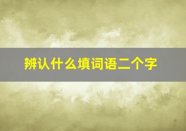 辨认什么填词语二个字