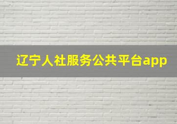 辽宁人社服务公共平台app