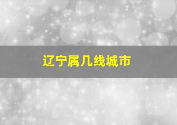 辽宁属几线城市