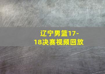 辽宁男篮17-18决赛视频回放