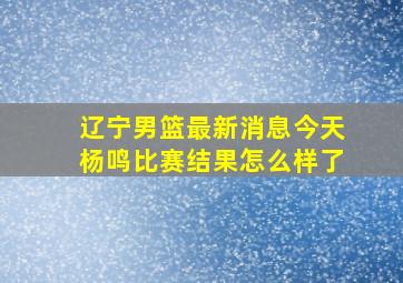 辽宁男篮最新消息今天杨鸣比赛结果怎么样了