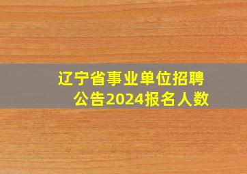 辽宁省事业单位招聘公告2024报名人数