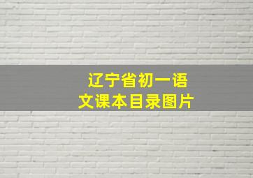 辽宁省初一语文课本目录图片