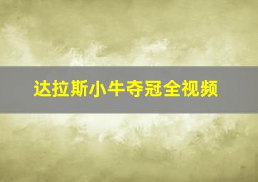 达拉斯小牛夺冠全视频