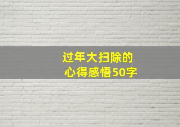 过年大扫除的心得感悟50字