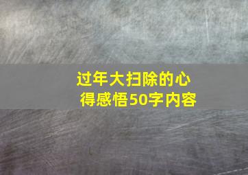 过年大扫除的心得感悟50字内容