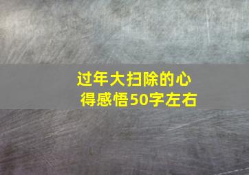 过年大扫除的心得感悟50字左右