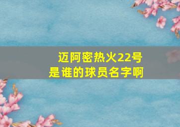 迈阿密热火22号是谁的球员名字啊