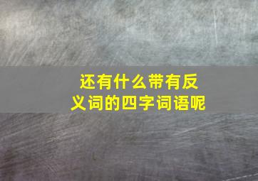 还有什么带有反义词的四字词语呢