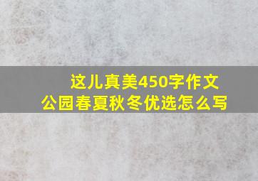 这儿真美450字作文公园春夏秋冬优选怎么写