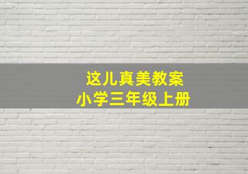 这儿真美教案小学三年级上册