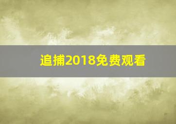 追捕2018免费观看