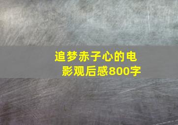 追梦赤子心的电影观后感800字