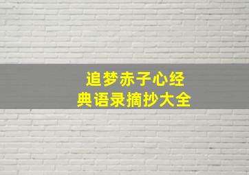 追梦赤子心经典语录摘抄大全