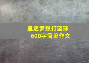 追逐梦想打篮球600字简单作文