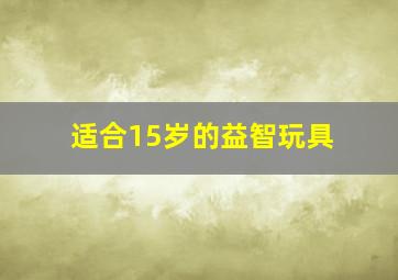 适合15岁的益智玩具