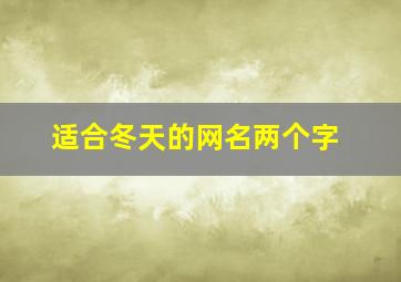 适合冬天的网名两个字