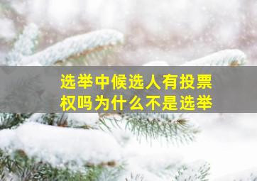 选举中候选人有投票权吗为什么不是选举