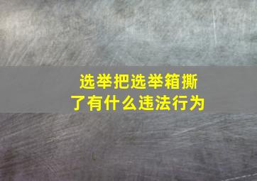 选举把选举箱撕了有什么违法行为