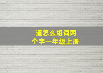 道怎么组词两个字一年级上册