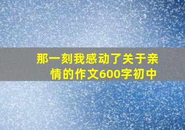 那一刻我感动了关于亲情的作文600字初中