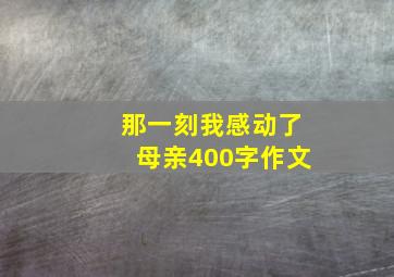 那一刻我感动了母亲400字作文