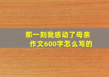 那一刻我感动了母亲作文600字怎么写的