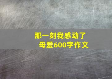 那一刻我感动了母爱600字作文