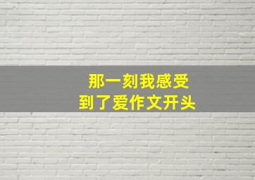 那一刻我感受到了爱作文开头