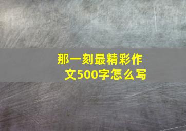 那一刻最精彩作文500字怎么写