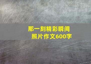 那一刻精彩瞬间照片作文600字