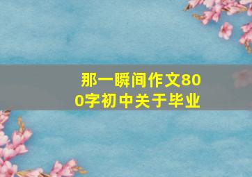 那一瞬间作文800字初中关于毕业