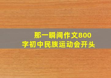 那一瞬间作文800字初中民族运动会开头