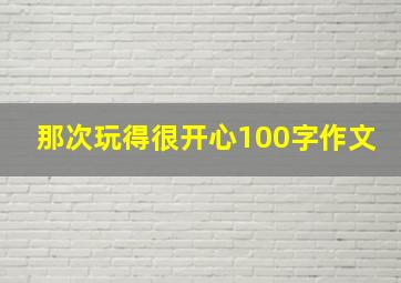 那次玩得很开心100字作文