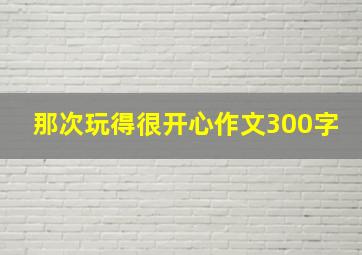 那次玩得很开心作文300字