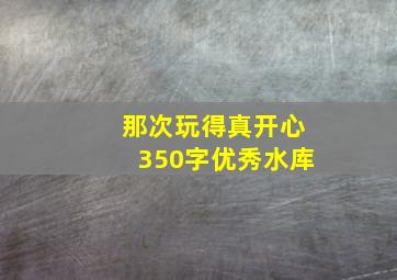 那次玩得真开心350字优秀水库