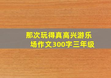 那次玩得真高兴游乐场作文300字三年级