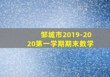 邹城市2019-2020第一学期期末数学