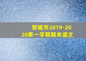 邹城市2019-2020第一学期期末语文