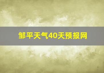 邹平天气40天预报网