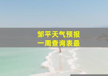 邹平天气预报一周查询表最