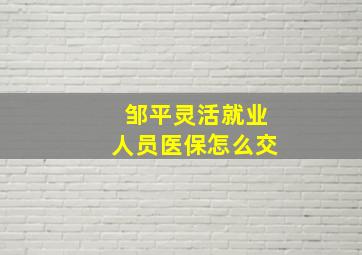 邹平灵活就业人员医保怎么交