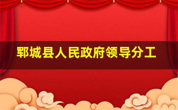 郓城县人民政府领导分工